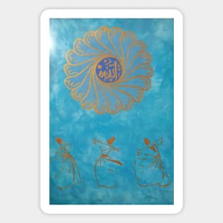 Whirling - Allah - Light Blue Magnet